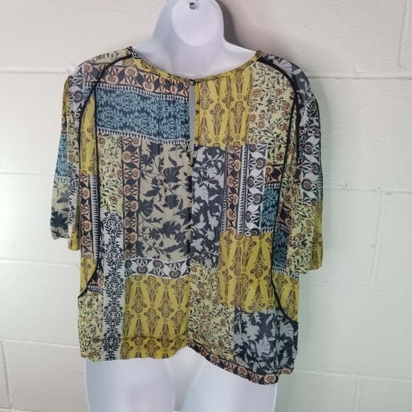 Anthropologie Weston Deka mixed print boho blouse - Picture 7 of 14